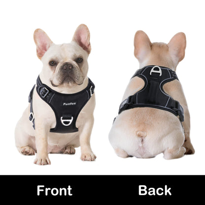 Funfox Dog Harness Medium No Pull, Adjustable Dog Harness with Handle Reflective Strips for Walking, Anti Pull Breathable Padded Pet Vest Front Clip Easy Control Small Large Breed Black M