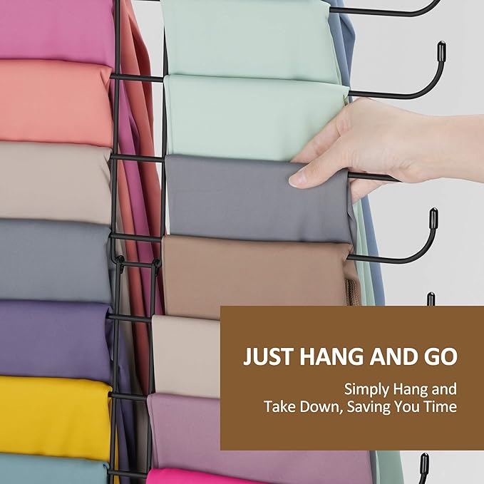 ZEDODIER Legging Organizer for Closet Hanging, Rotatable Yoga Pants Hanger for