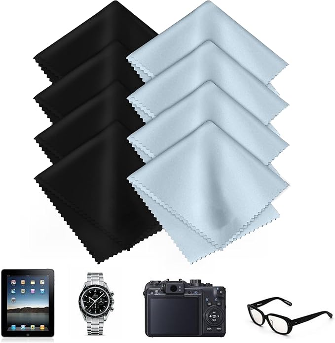 8-Pack Premium Microfiber Cleaning Cloths -Ultra-Soft, Streak-Free, Suitable