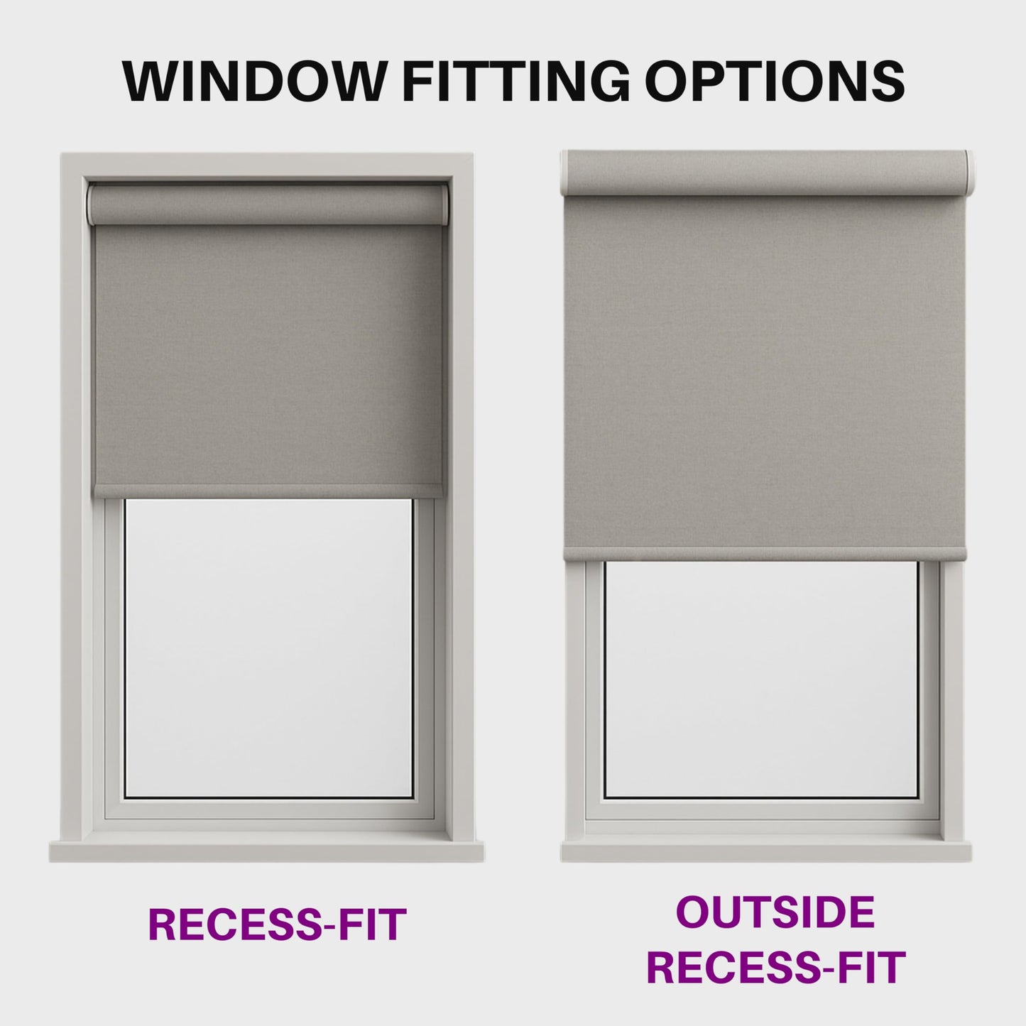 FURNISHED Roller Blinds Thermal Blackout Roller Blind - Trimmable Insulated UV Protection Child Safe Easy Fit Home Office Window Blinds, Dark Grey, 60W x 165H cm