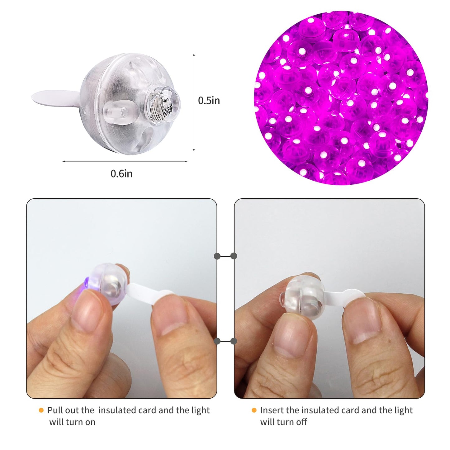 Aogist 100Pcs Pink Balloon Lights with Hook,Long Standby Time,Waterproof Mini Light for Birthday Party Wedding Christmas Halloween Easter Decorative (Steady)