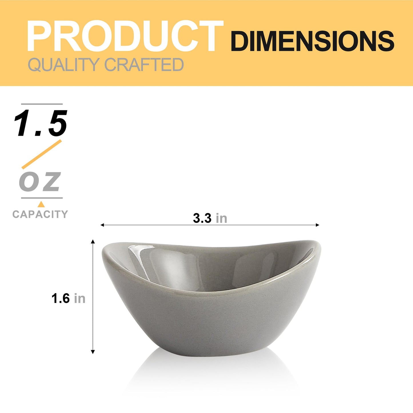 Swuut Ceramic Charcuterie Accessories Set of 6,1.5 Oz Individual Salsa Cups Dip Pinch Bowl,Soy Sauce Dishes,Small Dessert Plates for Charcuterie Sushi,Caviar Sauce,Ice Cream and Party Supplies(Grey)