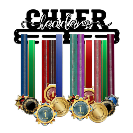PH PandaHall Cheerleading Medal Hanger Display, Sports Competition Medal Holder Hook Tiered Medal Rack Wall Mount Metal Frame for Multiple Sports Medals, Ribbons & Awards, 40x15cm/15.7x5.9inch