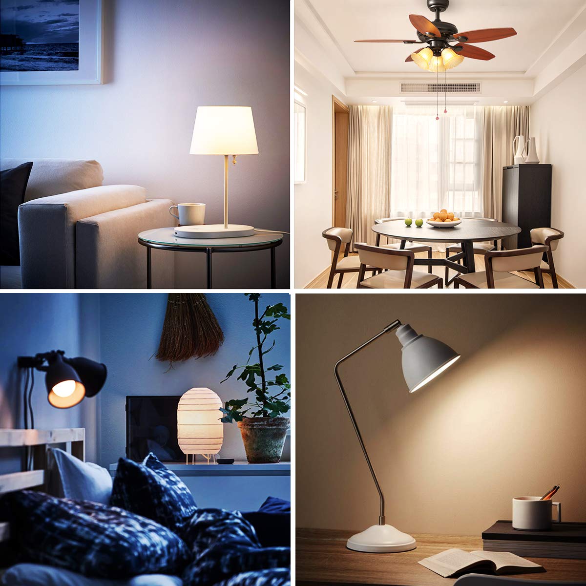 ILC RGB LED Color Changing Light Bulb, 40W Equivalent, 450LM, 2700K Warm White 5W E26 Screw Base RGBW, Flood Light Bulb- 12 Color Choices - Timing Infrared Remote Control (4 Pack)