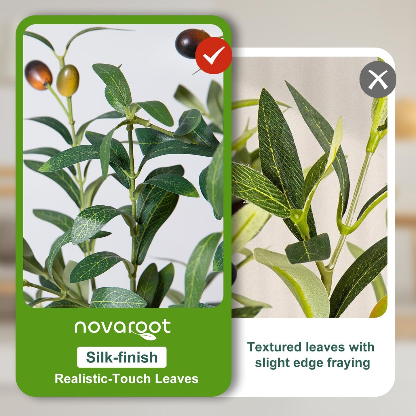 Olive Trees Artificial Indoor, 5FT Tall Faux Olive Tree with Moss and Planter, Artificial Plants Indoor with Natural Wood Trunk and Lifelike Fruits, Fake Tree for Home Office Living Room Decor