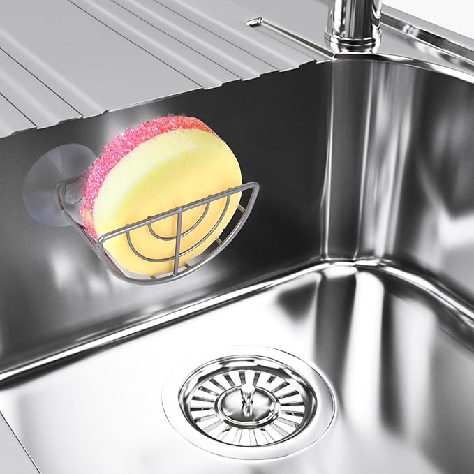 YeeBeny Kitchen Sink Suction Holder, Suction Cup Sponge Holder, Sponge Caddy