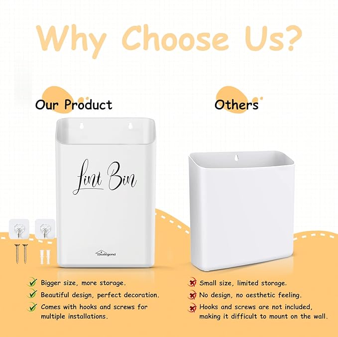 Sealegend Magnetic Lint Bin Lint Trash Can