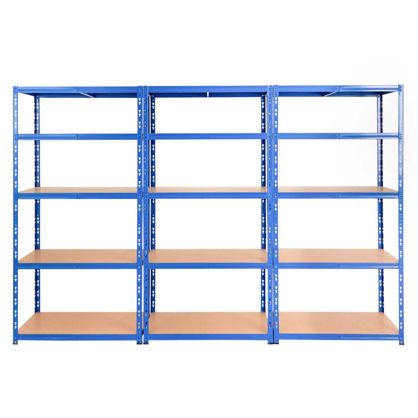 BiGDUG Heavy Duty Garage Shelving Unit 3 Bay - 179x90x60 cm - 200kg UDL Per Shelf (1000kg Per Bay) - 3x Blue Storage Shelves - 5 Tier Shed Shelving