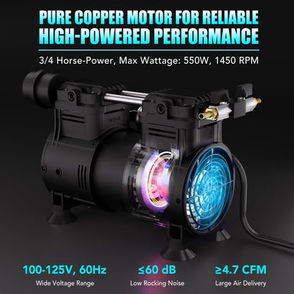 HQUA PAS20RPC,3/4 HP Pump Compressor for PAS10/20 Pond & Lake Aeration System
