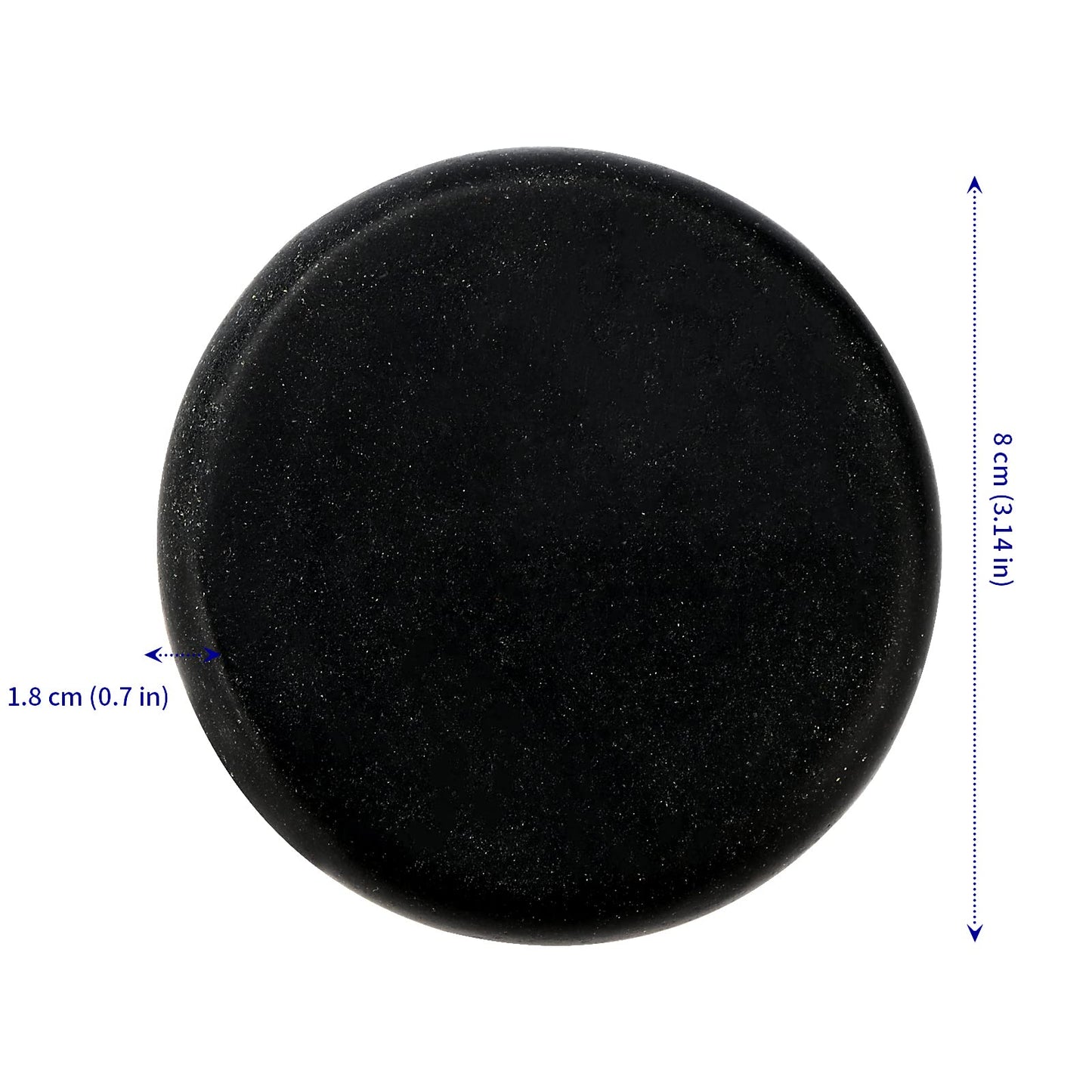 SOUJAP 16 Pack 3.15 Inch Basalt Massage Stones, Large Massage Hot Round Stones, Black Essential Basalt Rocks for Relaxation, Home Spa