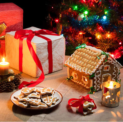 Sakolla (Set of 10) Gingerbread House Cookie Cutter Set, 3D Gingerbread House Kit Christmas Cookie Cutters for Kids Gingerbread Houses Mold Gift Box Packaging