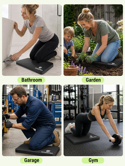 WORKPRO Extra Thick Kneeling Pad, Soft NBR Foam Cushioning for Knee, Large Foam Kneeler Mat for Gardening, Bathing Baby, Exercise, Workout Supplies, 17.5 x 11 x 1.5 in, Black