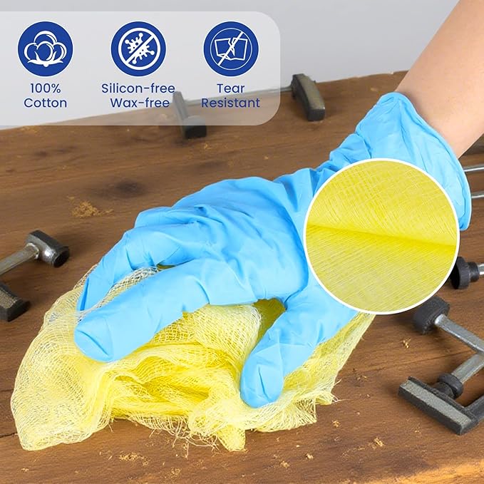 CAREGY 16Pcs Tack Cloth for Removing Dust from Woodworking, Sanding Particles