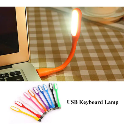 Mini Flexible Light, Portable USB Led Reading Night Lamp for PC Laptop Computer Notebook Power Bank - 2 Pack (Black)