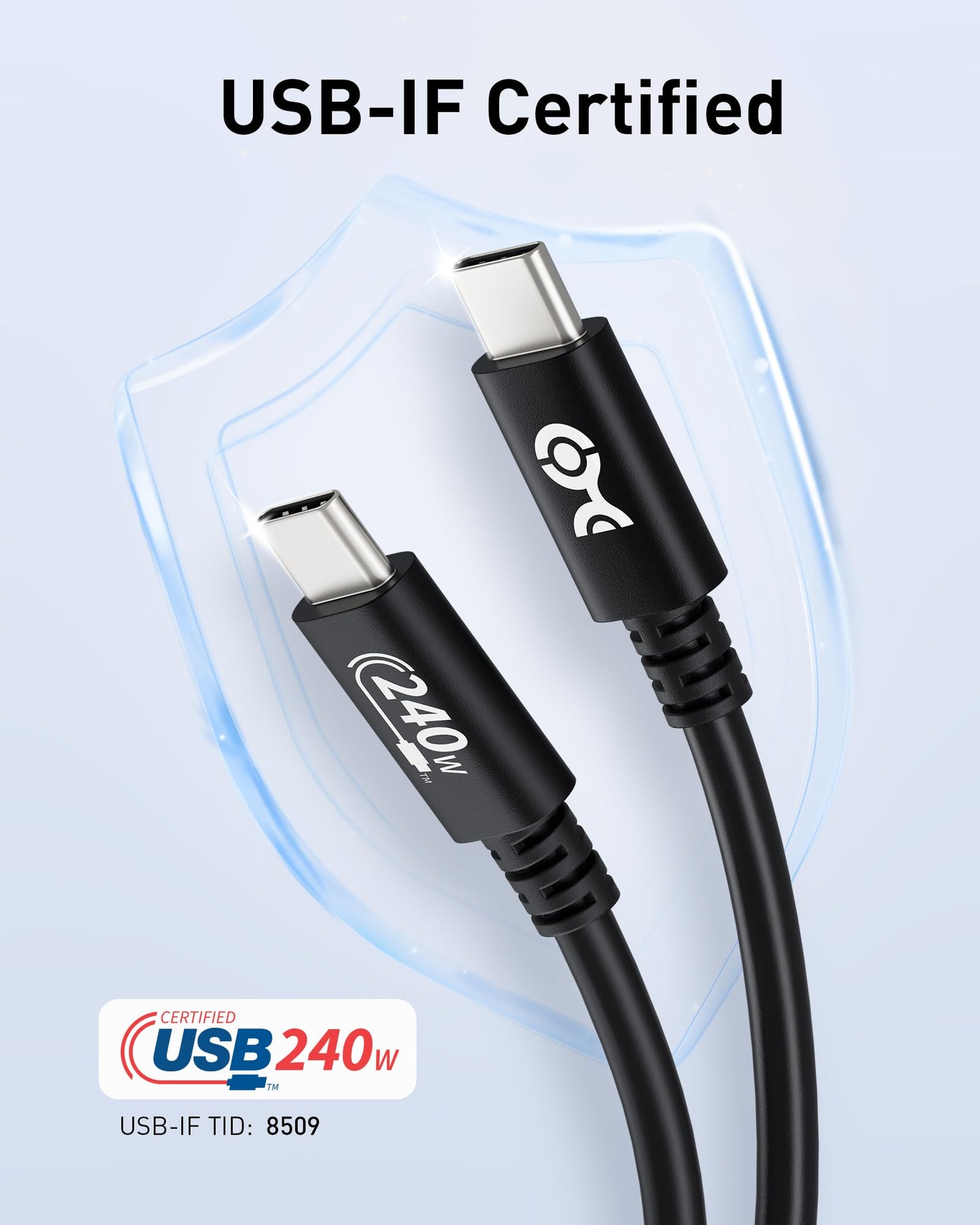 Cable Matters [USB-IF Certified] 240W USB C Cable - 6.6ft, Up to [240W Charging, 480Mbps], No Video Support, USBC Charger Cable/USBC Charging Cord for MacBook/iPad Pro/XPS/Surface Pro, White