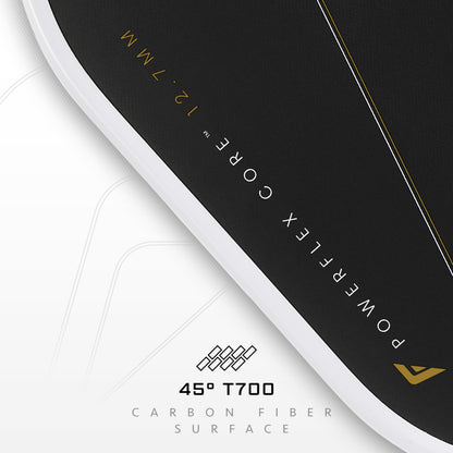 Franklin Sports PRO Pickleball Paddles – C45 Carbon Fiber Series - Official USAP + UPA Approved Pickleball Paddle - Aurelius 12.7mm Polymer Core - Official Shape of Anna Leigh Waters - Black/White