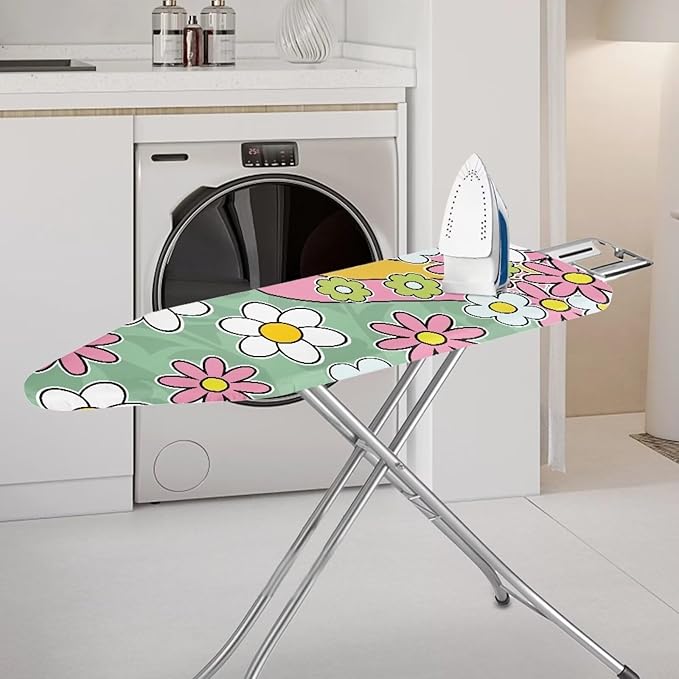 Daisy Stripe Ironing Board Cover Resist Scorching Table Top Ironing Board Cover
