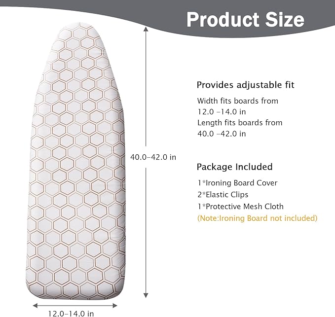 SheeChung 14"x42" Over The Door Ironing Board Cover and Pad, Thick Iron Covers