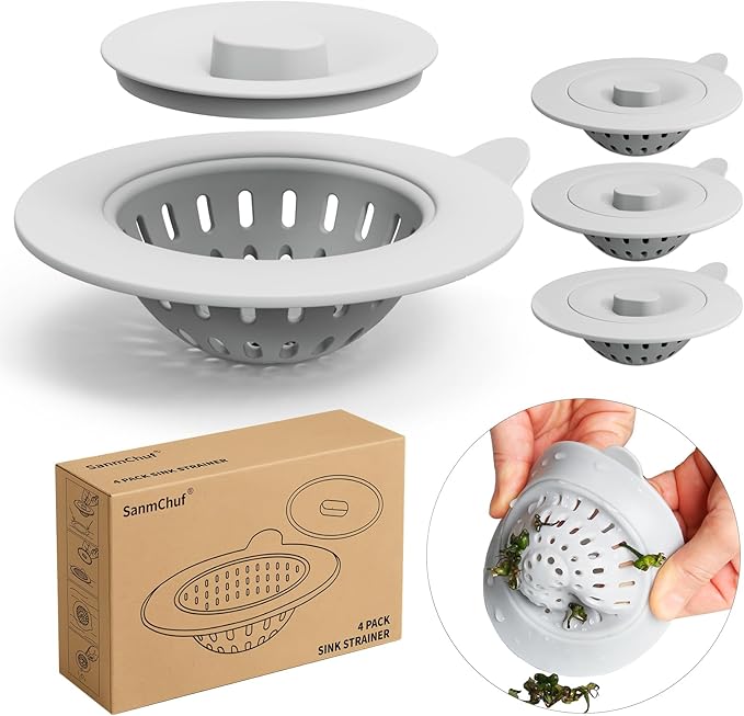 4 Pack Silicone Kitchen Sink Drain Catcher