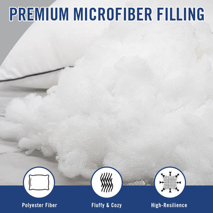 Higoom Standard Size Bed Pillows for Sleeping 4 Pack,Luxury Hotel Pillows,Comfortable and Supportive,Machine Washable,Suitable for Stomach,Back and Side Sleepers.