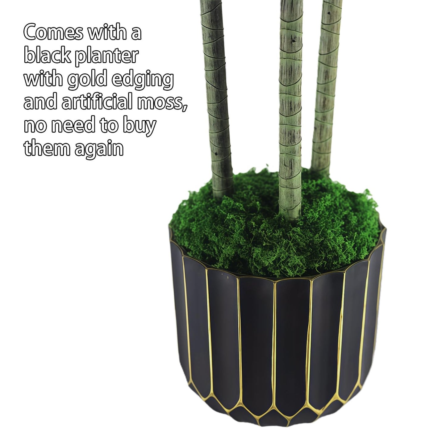Artificial Dracaena Tree 48in - Fake Plants Tree with Black Planter - Faux Yucca Tree Tall with Lifelike Trunk and Leaves in Pot - Dracaena Artificial Plant for Home Office Living Room Fireplace Decor