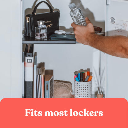 Home in Bold Metal Adjustable Locker Shelf | Heavy Duty Powder-Coated Steel Locker Organizer for School & Gym (Matte Black)