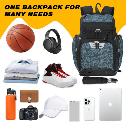 Goloni Basketball Backpack,Large Sports Bag with Ball Compartment & Shoe Compartment, Best for Basketball, Soccer, Volleyball,Gym, Travel