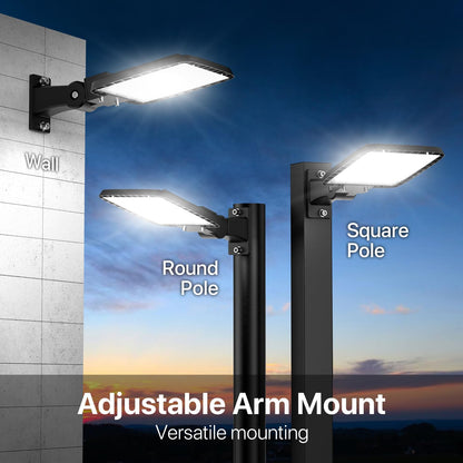Kifflux 200W LED Parking Lot Lights Arm Mount 24000LM 5000K 120V Street Area Light Commercial Grade with Photocell LED Pole Flood Lighting Outdoor Shoebox Light for Yard/Parking Lot- 2Pack