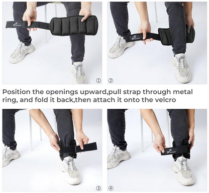 Sportneer Adjustable Ankle Weights for Men & Women 3 5 8 10 13 LBS Weighted Leg Weights with Long Straps, Strength Training for Yoga, Walking, Aerobics, Gym 1.4-6.5 lbs Each Ankle, 1 Pair 2.8-13 lbs