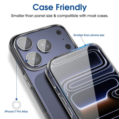 amFilm Easiest Installation OneTouch for iPhone 15 Pro Max Screen Protector [6.7 Inch] Tempered Glass + Camera Lens Protector, Auto-Alignment Tech, Bubble Free, Case Friendly, Anti-Scratch [2+2 Pack]