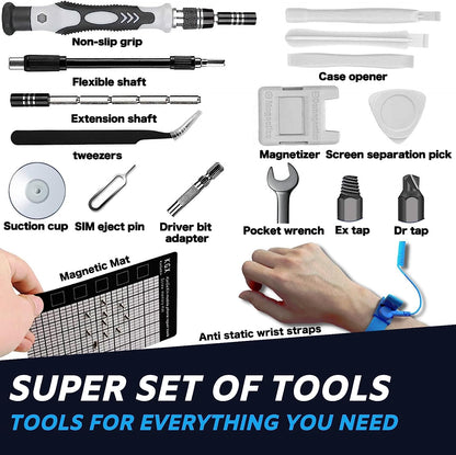 FANACAN 160in1 Precision Screwdriver Set, Magnetic Small Screwdriver Set, Electronic Repair Tool Kit, Compatible with iPhone, MacBook, Laptop, PC, Tablet, Phone, Computer, PS4, PS5, Switch (Red)