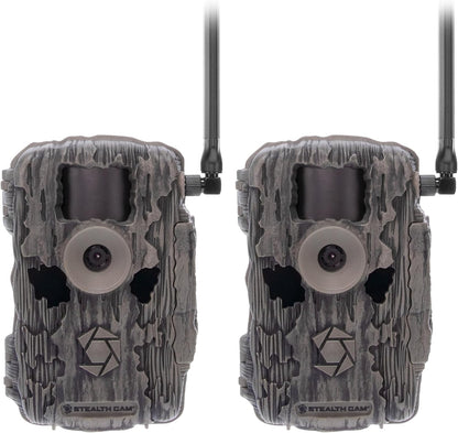 Stealth Cam Fusion MAX Cellular Trail Camera 2-Pack with 2 Lexar 32GB SD Cards | Dual SIM AT&T + Verizon | 36MP Photo, 720P HD Video, 0.35 Sec Trigger Speed