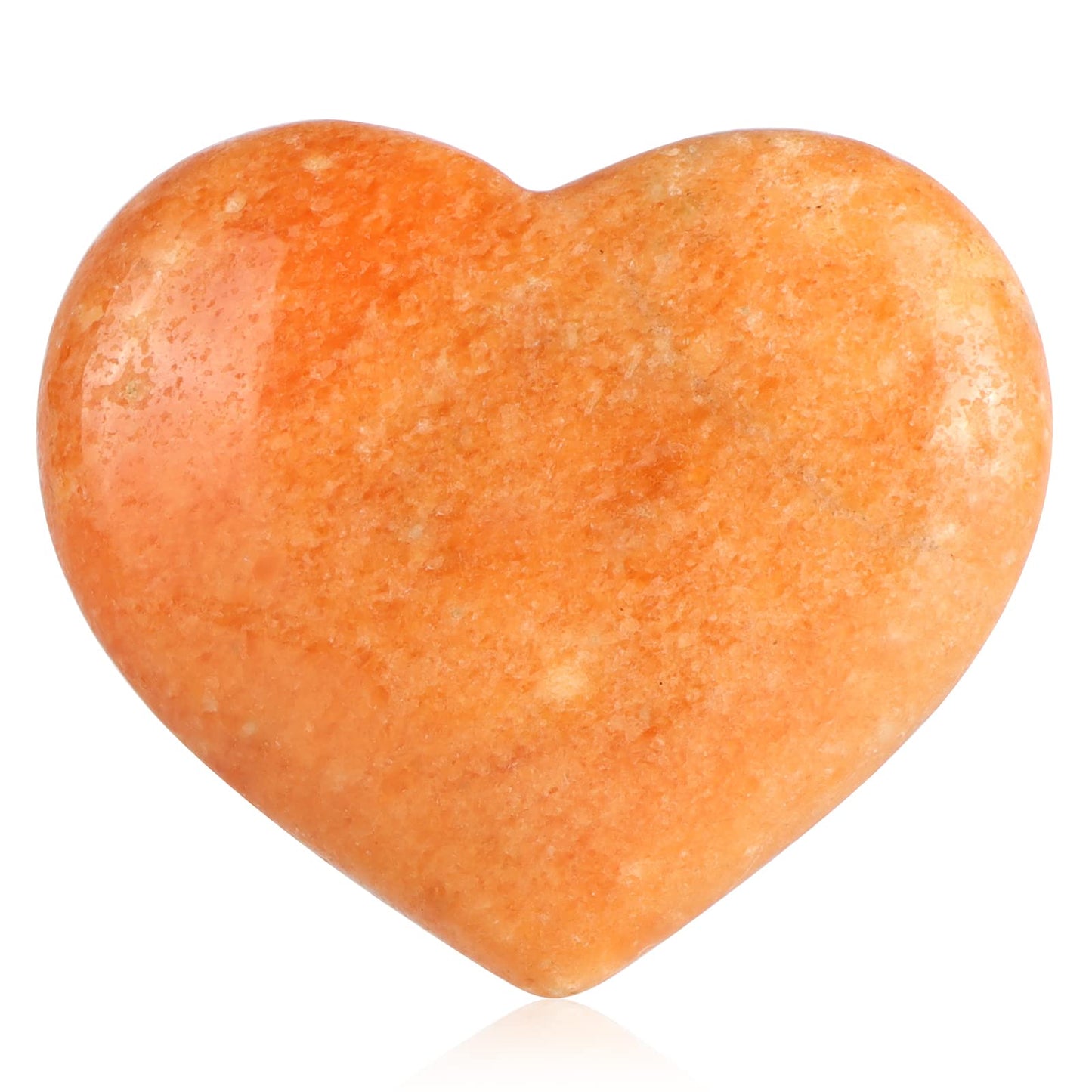 SMQ 60mm Orange Calcite Crystal Heart Shaped Worry Stone Hand Carved Polished Gemstone Pocket Palm Chakra Stones for Reiki Healing Meditation Valentines Anniversary Day Gifts