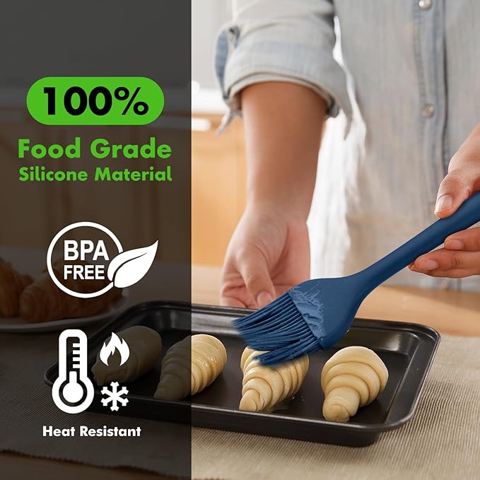 HOTEC 2 pieces Set Basting Brushes Silicone Heat Resistant Pastry Brushes