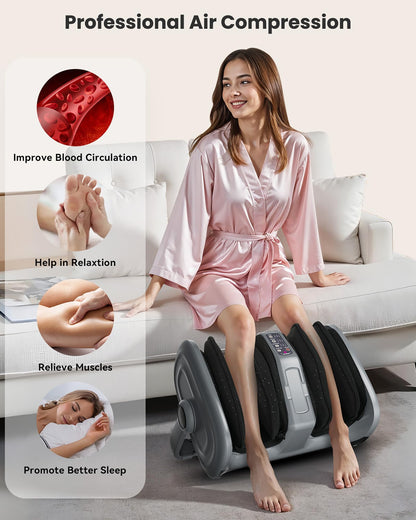 Snailax Shiatsu Foot Massager with Heat and Remote, Electric Foot Massager Machine, Remote Control, 3 Level Kneading/Vibration/Compression, Gift for Women Men Size up to 13