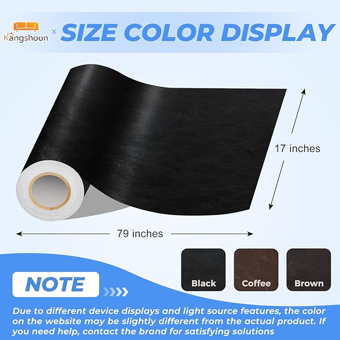 Leather Repair Patches, 17X79 Inch Self-Adhesive Leather Repair Tape, Stretch