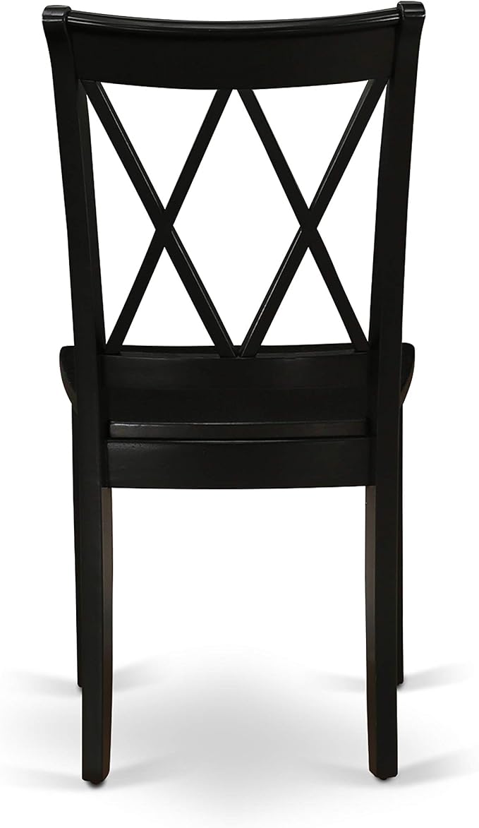 East West Furniture CLC-BLK-W Clarksville Dining Chairs