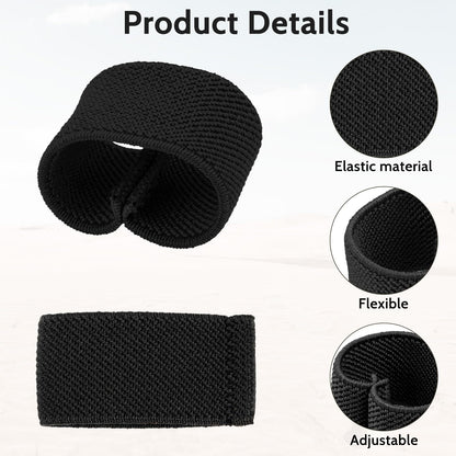 Bewudy 10 Pack Elastic Belt Keeper Strap, Nylon Canvas Web Belt Elastic Loop Keeper, Organizers Backpack Strap, Holder Retainer Band for 1.5" Wide Belts or Straps (Black)