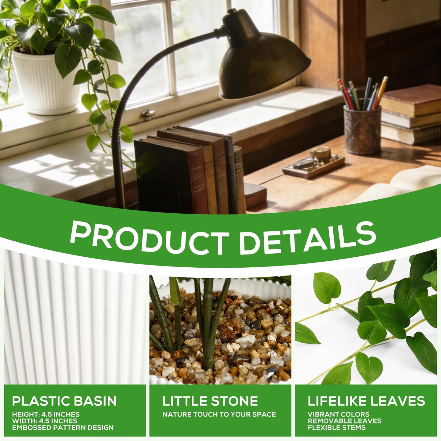 Tuvalud Fake Plants,Artificial Plants Indoor Faux Silk Hanging Pothos Fake Plants for Home Decoration, Low Cost and Easy Maintenance