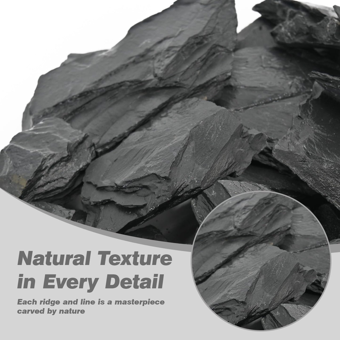 Unocho Natural Slate Stone Reptile Basking Platform Rocks 20lb Tortoise Habitat Flat Rocks for Aquarium Amphibian Vivariums Paludarium Garden Landscaping and Model Railroad(2-8 inches)