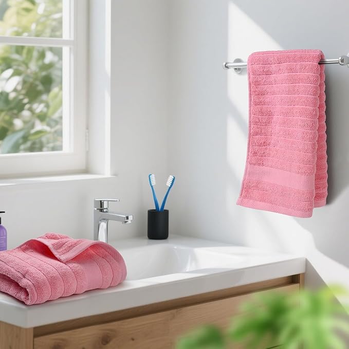 Jacquotha 2-Pack Hand Towels for Bathroom Ribbed – Cotton Face Towel for Women