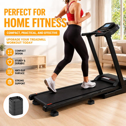 4-Pack Stackable Treadmill Incline Riser Blocks, Protect Floors,Non Slip, Protect Floors,Anti Vibration,Adjustable Height Block for Leveling and Uphill Workout for Home and Gym