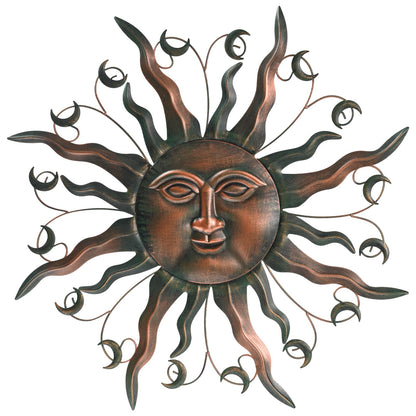 VESTCDF Outdoor Metal Wall Art Metal Sun 28" Metal Wall Art Sun Outdoor,Large Wall Decorations for Garden, Sun Wall Art Metal Sun Face Art (Moon)