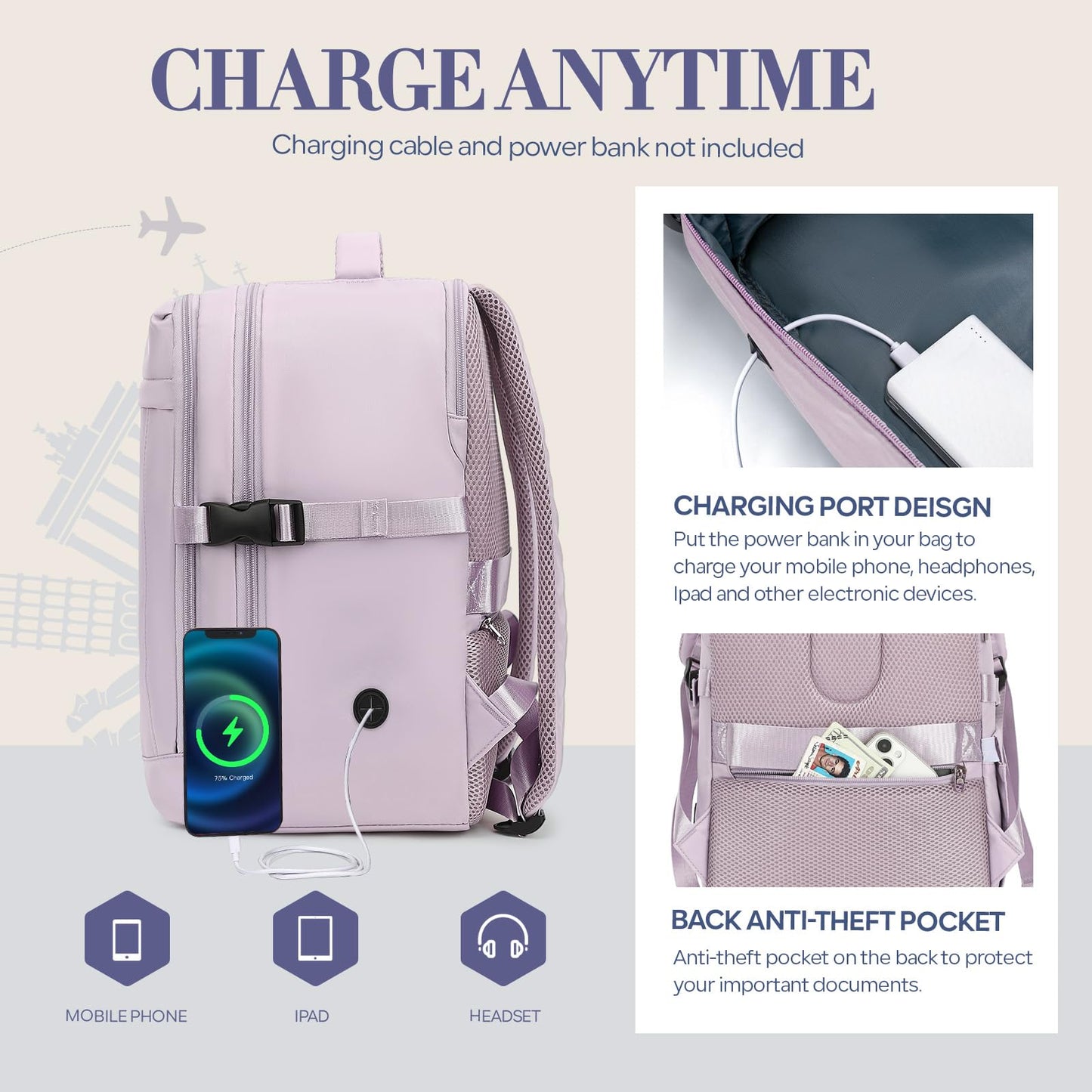 Yankony for Ryanair Cabin Bags 40x20x25 Underseat Cabin Bag, Small Travel Backpack Cabin Size Carry on Bag for Airplanes Multiple Pockets Comfort Backpack 20L Cabin Size for Men and Women