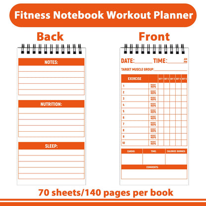 gisgfim 3 Pcs Fitness Journal for Men Women Workout Lifting Log Book Planner 4x8 Inch 70 Sheet/Pad Workout Notebook to Track Weight Loss Exercise Training Notebook Planner for Bodybuilding Gym