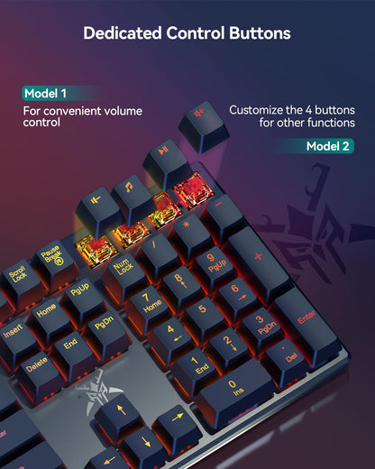 TECKNET Mechanical Gaming Keyboard - Red Switches Mechanical Keyboard with 109 Keys, 24 LED Lighting Modes, Fully Programmable Keys & Anti-Ghosting for Gaming, PC, Windows, Gamer, Office, UK Layout