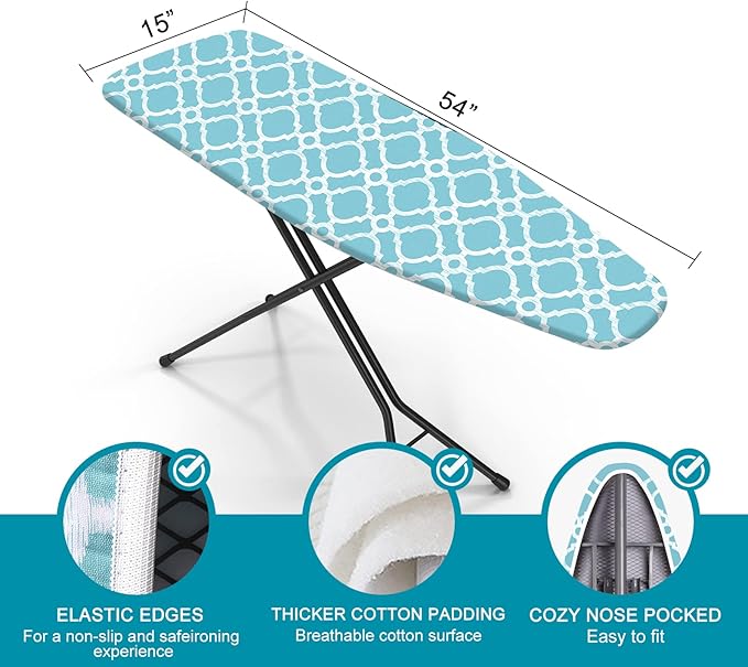 Ironing Board Cover and Pad, Standard Size 15" x 54" Iron Board Replacement