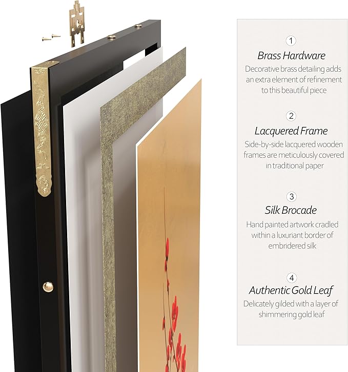 Oriental Furniture Plum Tree on Gold Leaf
