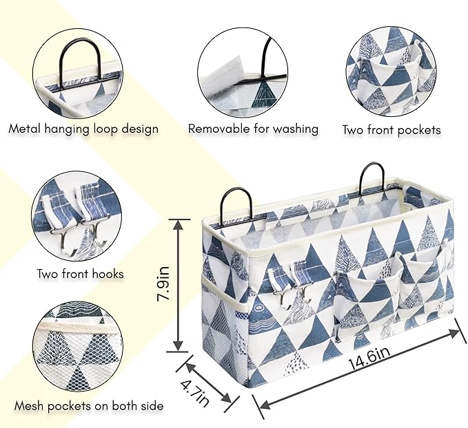 2pcs Large Wall Hanging Organizer Bag, Linen Fabric Door Hanging Storage Baskets