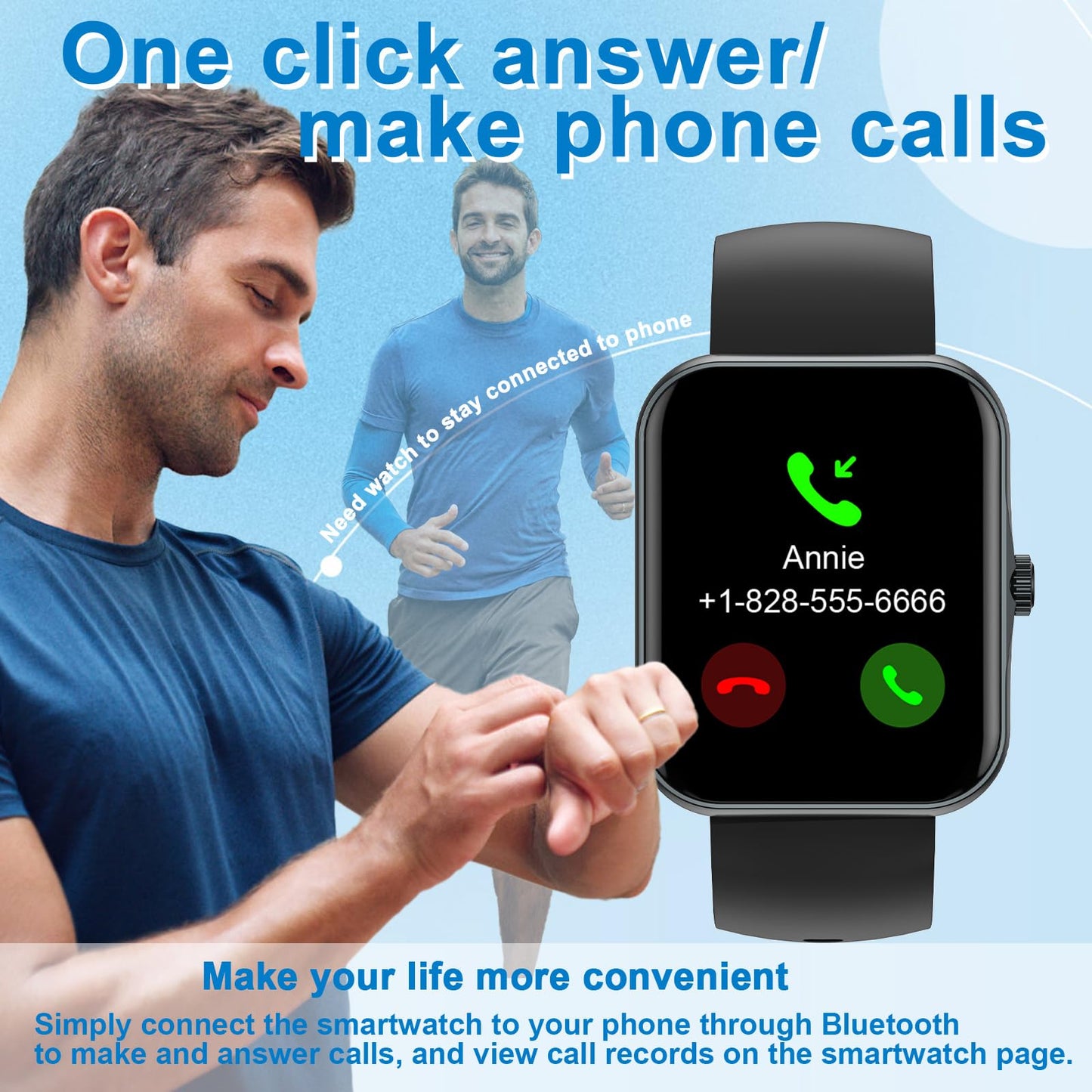 Smart Fitness Tracker Watch for Adults, Sport Smartwatch with Heart Rate Blood Oxygen 37 Exercise Modes Step Counter Phone Calls Siri Recall App Notifications Music Sleep Monitoring for Men Women